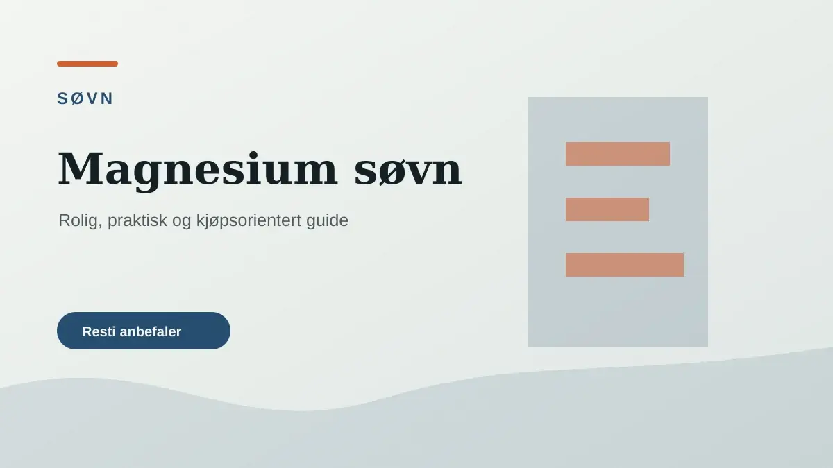 Magnesium søvn illustrert som søvn hos Resti